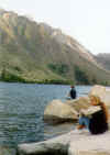 Sam relaxing at Convict Lake
