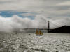View of the Golden Gate Bridge from the ferry 